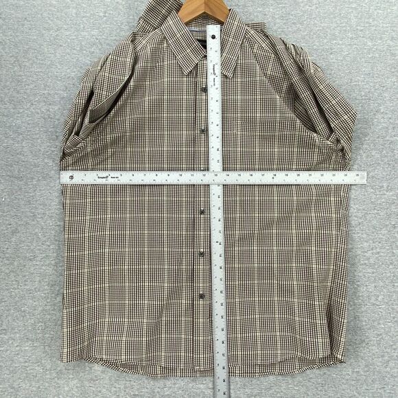 Tricots St Raphael Shirt Mens Large Button Up Brown Plaid Long Sleeve Collared - Picture 10 of 12